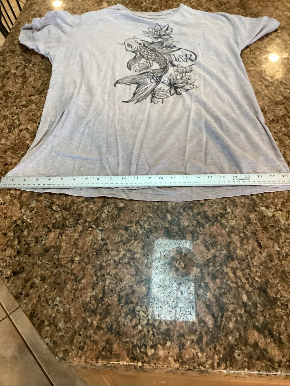 Y&R ,Koi Fish Graphic Pet ,Fish-Themed Tee, Size Extra Large